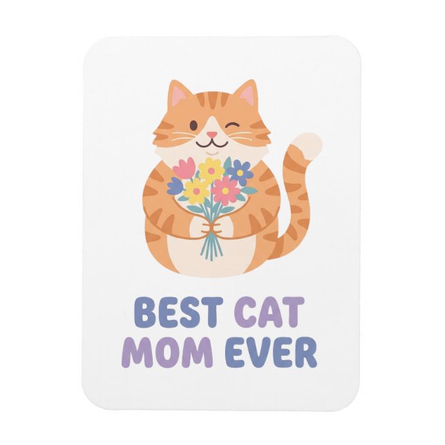 Magnet Flexible Meilleure Maman de Chat Tabby Chat Graphique (Vertical)