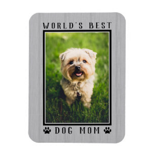 Magnet Flexible Meilleure Maman de Chien au Monde Photo Empreintes