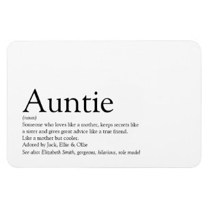 Magnet Flexible Meilleure Tante du Monde, Tante, Définition de Tia