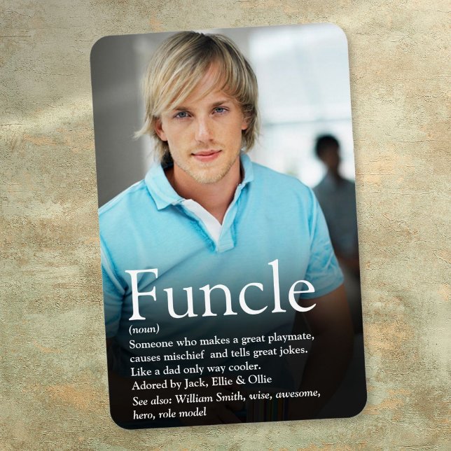 Magnet Flexible Meilleure Tonton du Monde Définition Photo (World's Best Funcle Uncle Definition Photo Magnet)