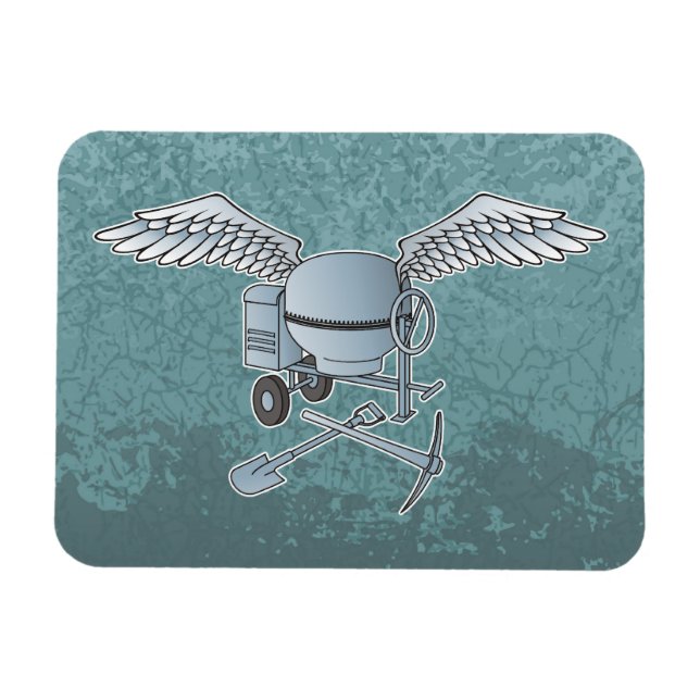 Magnet Flexible Mélangeur de béton bleu-gris (Horizontal)