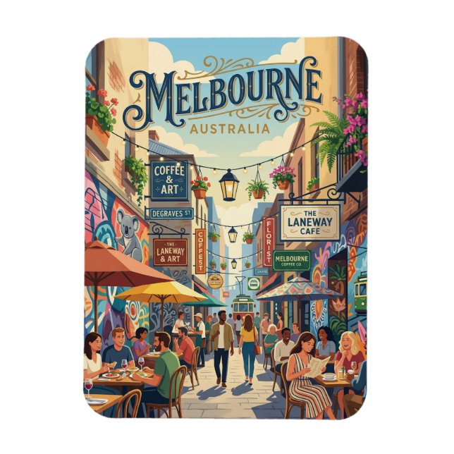 Magnet Flexible Melbourne Lanes Australie (Vertical)