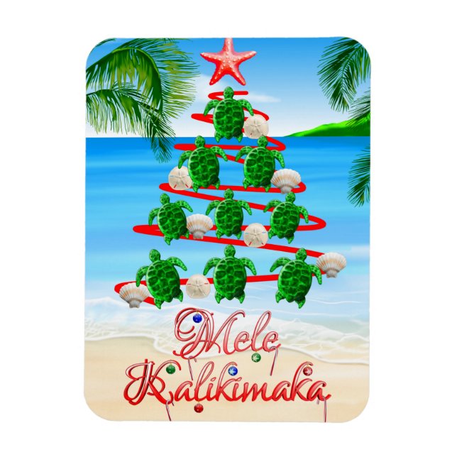 Magnet Flexible Mele Kalikimaka Turtles (Vertical)