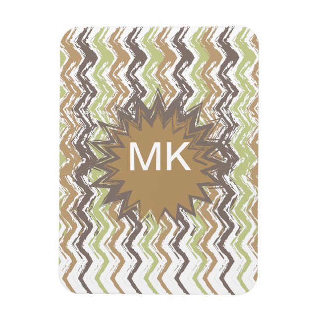 Magnet Flexible Melon Brandy Scribble ZigZag Motif (Vertical)