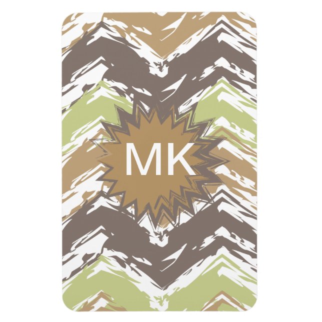 Magnet Flexible Melon Brandy Scribble ZigZag Motif (Vertical)