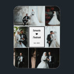 Magnet Flexible Mémoire Mariage romantique - 6 photos personnalisé<br><div class="desc">Célébrez votre histoire d'amour avec cet aimant photo mariage personnalisé avec six emplacements photo personnalisés et texte modifiable pour les noms et l'année mariage. Cet élégant aimant photo flexible est parfait comme un gardien pour votre journée spéciale, ou comme une faveur de mariage pour les invités et la famille. Téléchargez...</div>