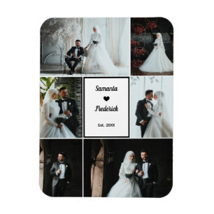 Magnet Flexible Mémoire Mariage romantique - 6 photos personnalisé