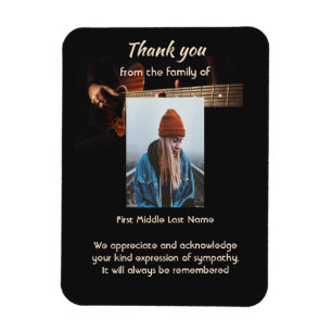 Magnet Flexible Mémoire souvenir Merci Musique Guitare