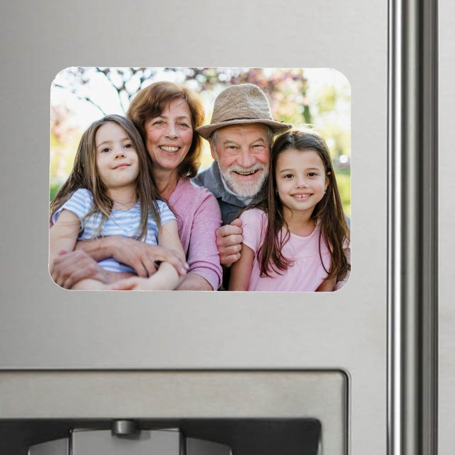 Magnet Flexible Mémoires de famille Photo personnalisée de grand-p (Family Memories Personalized Grandparent Photo Magnet)