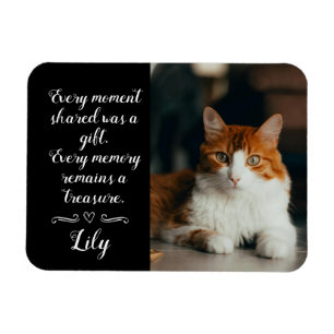 Magnet Flexible Mémorial de perte de chat Photo personnalisée Nom