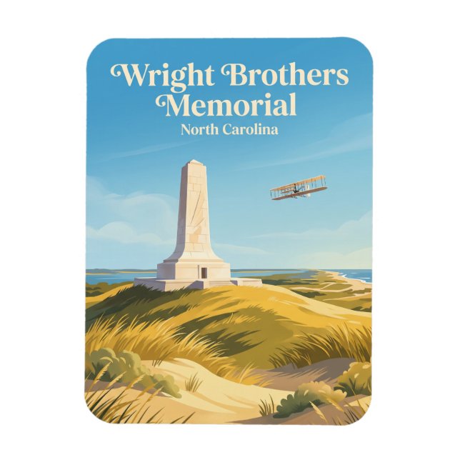 Magnet Flexible Mémorial des frères Wright à Kitty Hawk en Carolin (Vertical)