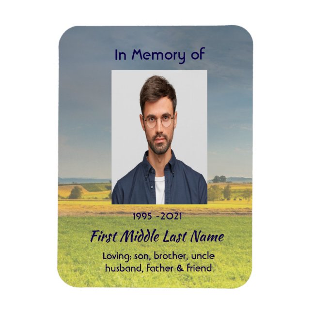 Magnet Flexible Memorial keepsake Farm Crop Prairie (Vertical)