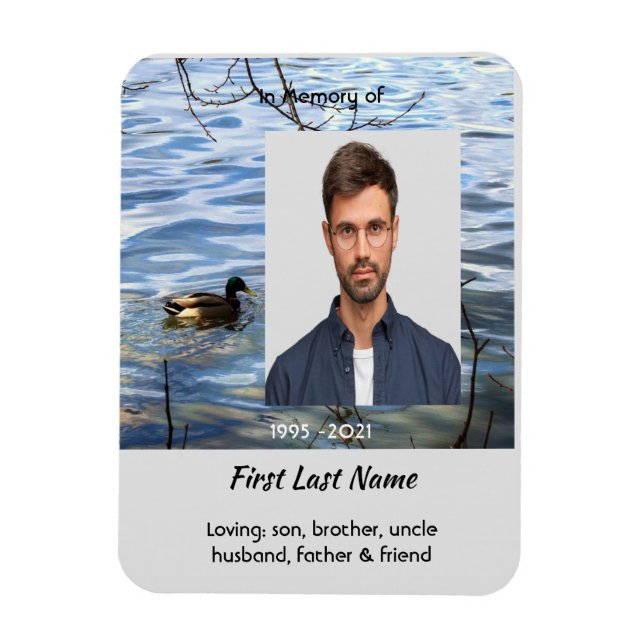 Magnet Flexible Memorial Keepsake Lake Ducks Birds (Vertical)