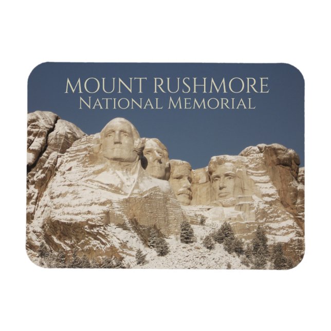 Magnet Flexible Mémorial national du Mont Rushmore, Neige d'hiver (Horizontal)