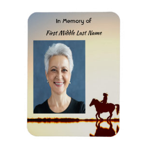 Magnet Flexible Memorial Photo Prière Horse Retour équitation