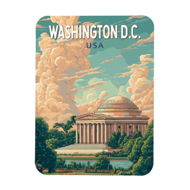 Magnet Flexible Mémorial Thomas Jefferson de Washington DC Voyage  (Vertical)