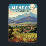 Magnet Flexible Mendoza Argentina Travel Art Vintage<br><div class="desc">Conception de déplacement vectoriel rétro Mendoza. Mendoza est une ville de la région argentine de Cuyo,  au coeur de la région viticole argentine,  réputée pour les Malbecs et autres vins rouges.</div>