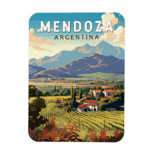 Magnet Flexible Mendoza Argentina Travel Art Vintage