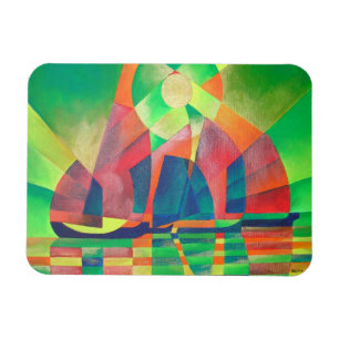 Magnet Flexible Mer de vert avec des joncs Abstraits cubes