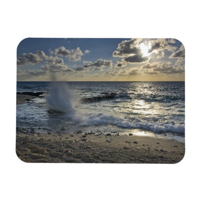Magnet Flexible Mer des Caraïbes, Îles Caïmans. Vagues déferlantes (Horizontal)
