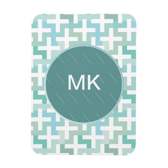 Magnet Flexible Mer vert géométrique (Vertical)