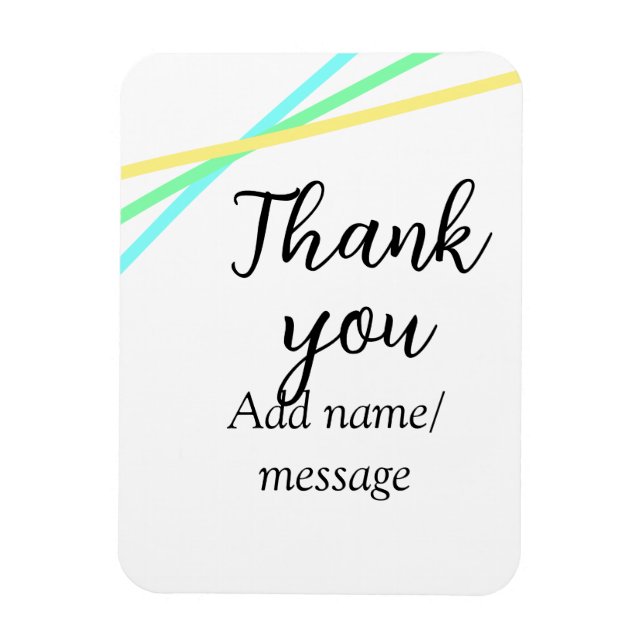 Magnet Flexible Merci ajoutez un nom message simple calligraphie é (Vertical)