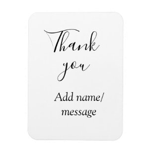 Magnet Flexible Merci ajoutez un nom message simple calligraphie é