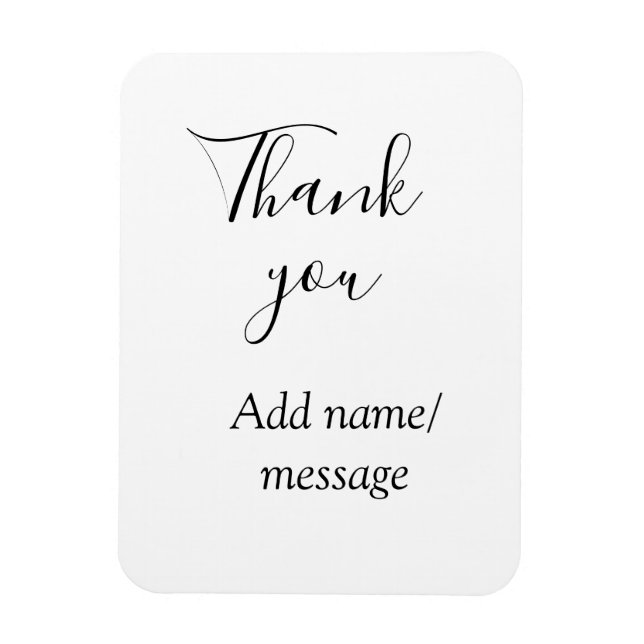 Magnet Flexible Merci ajoutez un nom message simple calligraphie é (Vertical)