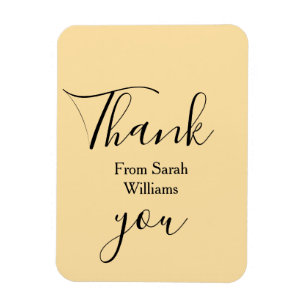 Magnet Flexible Merci de ajouter nom pastel jaune bohème mariage