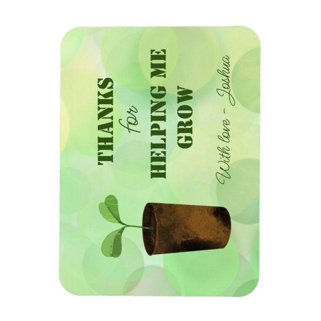 Magnet Flexible Merci de m'aider à grandir ! carte de remerciement (Vertical)