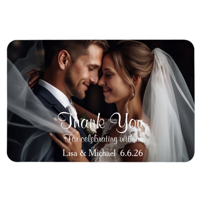 Magnet Flexible Merci de mariage personnalisé (Horizontal)