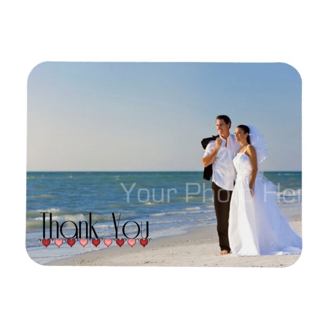 Magnet Flexible Merci de texte photo mariage (Horizontal)