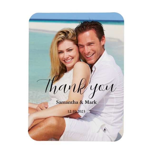 Magnet Flexible Merci Mariage photo (Vertical)