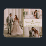 Magnet Flexible Merci Mariage photo en or rose pour toujours et to<br><div class="desc">Célébrez votre histoire d'amour avec l'aimant de Merci photo Forever & Always Pink Gold Photo Mariage, une façon magnifique et durable d'express votre gratitude à la famille et aux amis. Conçu avec un élégant collage en trois photos, cet aimant vous permet de présenter vos moments mariages préférés, capturant la magie...</div>