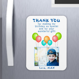 Magnet Flexible Merci photo Anniversaire de enfant de ballons
