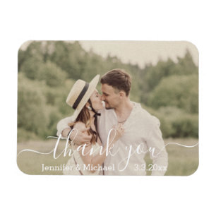 Magnet Flexible merci photo de mariage de campagne écriture manusc