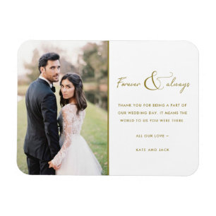 Magnet Flexible Merci photo Mariage pour toujours et toujours or
