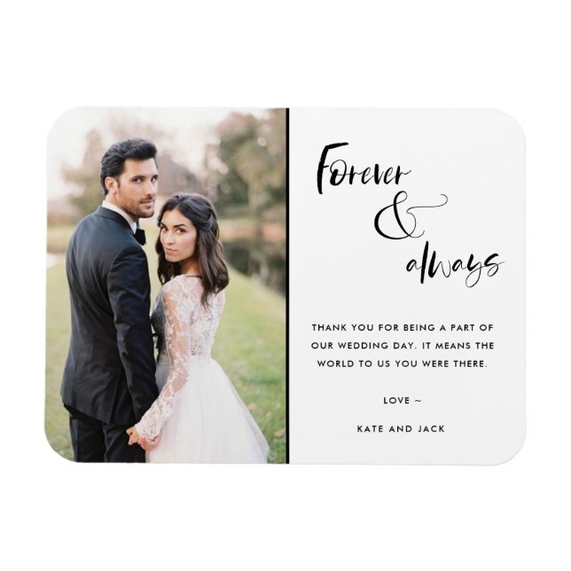 Magnet Flexible Merci photo Mariage pour toujours et toujours Scri (Horizontal)