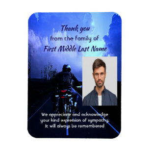 Magnet Flexible Merci photo Memorial Motorcycle Biker