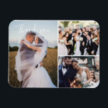 Magnet Flexible Merci photo moderne de trois jours de mariage<br><div class="desc">Beau mariage merci magnets avec trois de vos photos de célébration de mariage préférées dans un design moderne.</div>