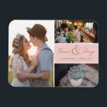 Magnet Flexible Merci photo rose Collage pour toujours et toujours<br><div class="desc">Écriture rose et or "Pour toujours et toujours" design mariage Merci magnets avec trois de vos photos mariages préférées. Montrez à votre famille et à vos amis votre appréciation d'avoir participé à votre célébration mariage avec l'un de ces beaux cadeaux.</div>