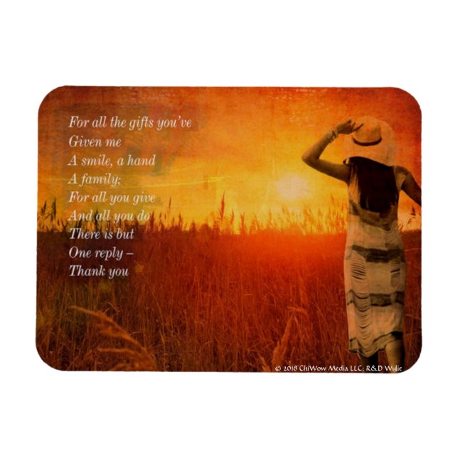 Magnet Flexible Merci - Pour tous les cadeaux que vous m'avez donn (Horizontal)