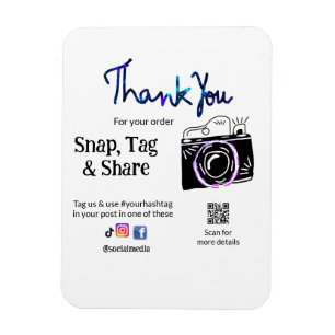 Magnet Flexible Merci snap tag partager caméra multimédia ajouter
