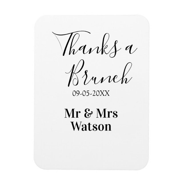Magnet Flexible Merci un brunch nom date simple après mariage  (Vertical)