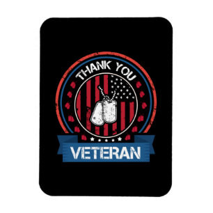 Magnet Flexible Merci vétéran Hommage militaire patriotique