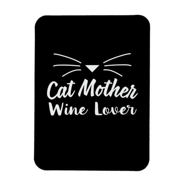 Magnet Flexible Mère Art Chat Mère Amoureuse de Vin (Vertical)