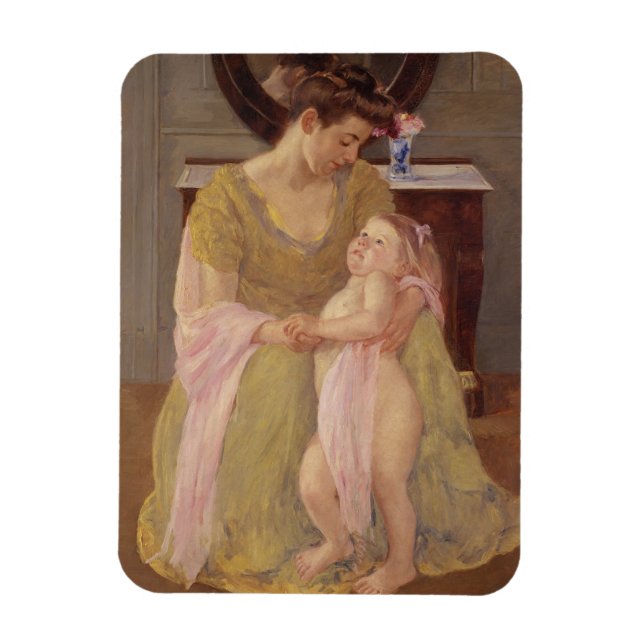 Magnet Flexible Mère et enfant avec une écharpe Rose | 1908 (Vertical)