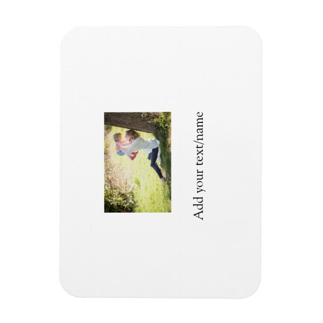 Magnet Flexible Mère fille photo de famille ajouter nom image text (Vertical)