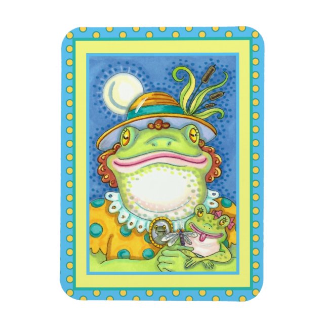 Magnet Flexible MÈRE FROG & BÉBÉ FROGETT, FAMILLE AIMER Drôle (Vertical)
