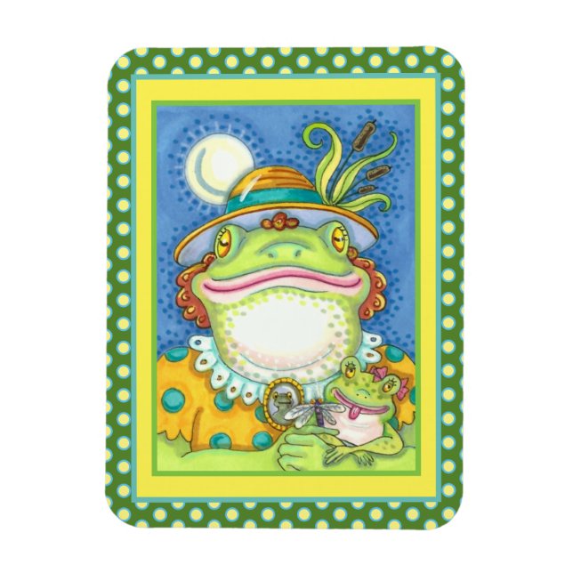 Magnet Flexible MÈRE FROG & BÉBÉ FROGETT, FAMILLE AIMER Drôle (Vertical)